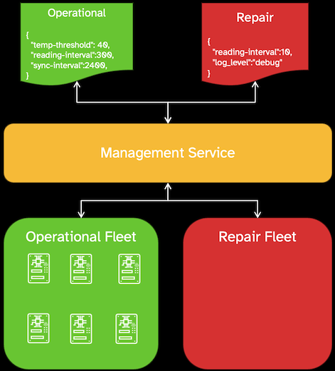 An image of a twelve-factor setting config at a fleet level